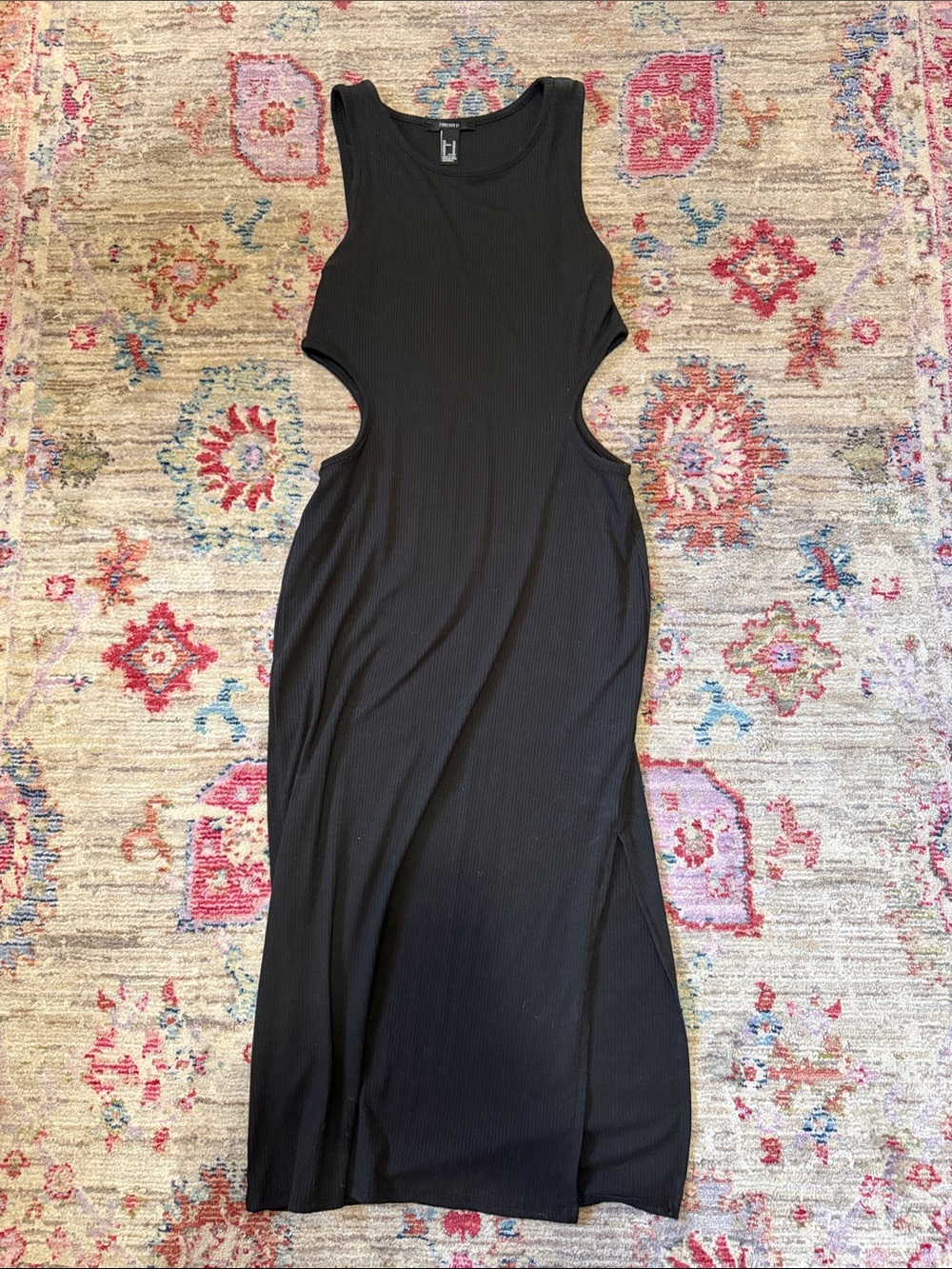 Forever 21 Black Backless Cutout Midi Dress